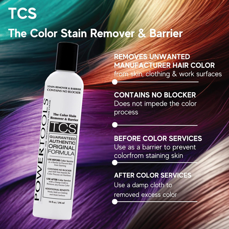 POWERTOOLS TCS The Original Color Stain Remover 10 Fl Oz Shake Well Apply Prior To Hair Color As A Barrier Does Not Inte
