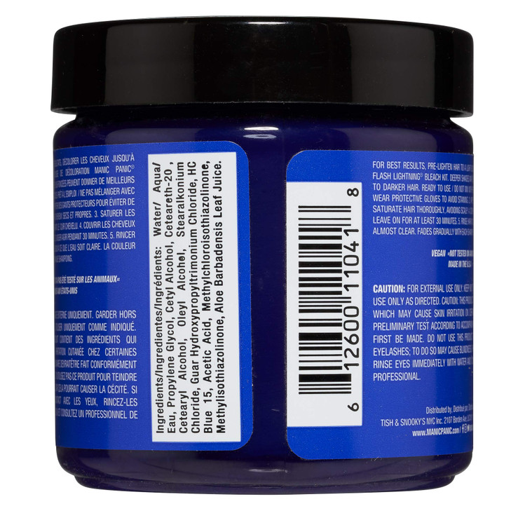 MANIC PANIC Classic Blue Moon Semi Permanent Hair Color Neon Cool Blue Hair Dye for Women Men That Lasts 46 Weeks Vegan