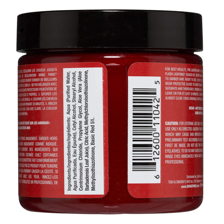 MANIC PANIC Classic Vampires Kiss Semi Permanent Hair Color Medium Red Hair Dye for Women Men That Lasts 46 Weeks Vegan