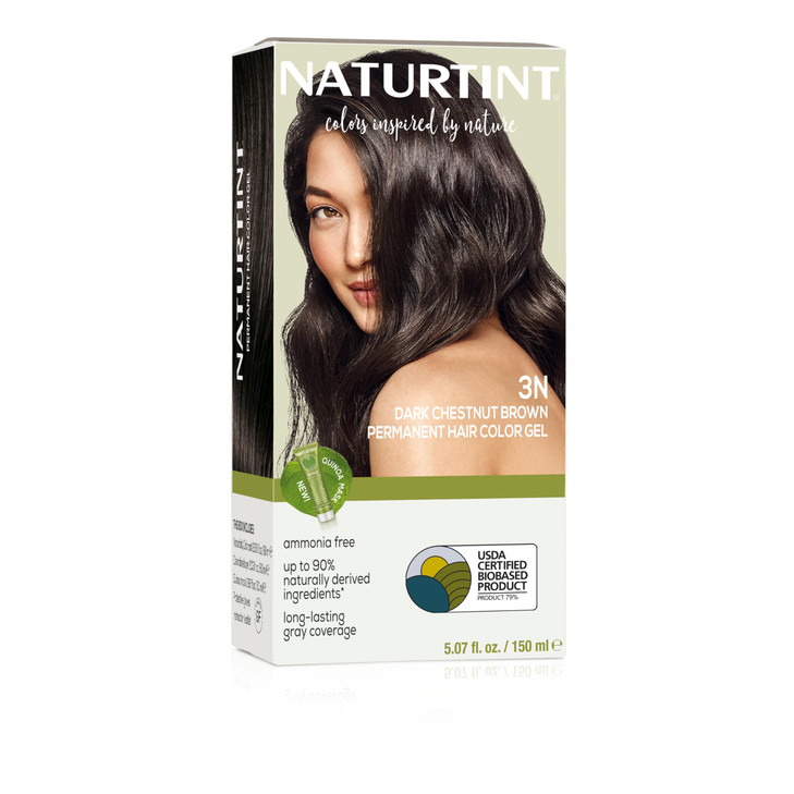 Naturtint 3N Dark Chestnut Brown Permanent Hair Color Pack of 1 Ammonia Free Vegan Cruelty Free up to 100 Gray Coverage