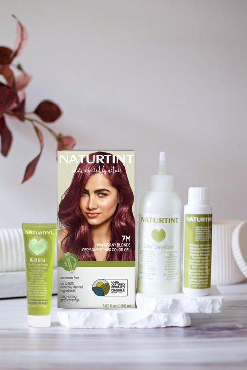 Naturtint 7M Mahogany Blonde Permanent Hair Color Pack of 1 Ammonia Free Vegan Cruelty Free up to 100 Gray Coverage Long