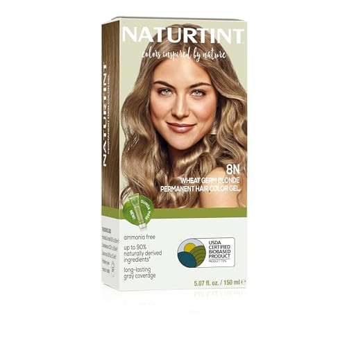 Naturtint 8N Wheat Germ Blonde Permanent Hair Color Pack of 1 Ammonia Free Vegan Cruelty Free up to 100 Gray Coverage Lo