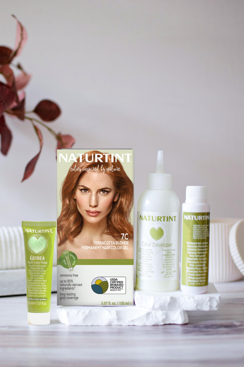 Naturtint 7C Terracotta Blonde Permanent Hair Color Pack of 1 Ammonia Free Vegan Cruelty Free up to 100 Gray Coverage Lo