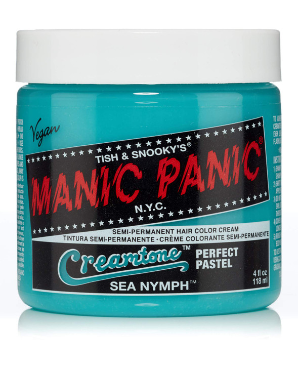 MANIC PANIC Creamtone Sea Nymph Semi Permanent Hair Color for Women Men Perfect Pastel Minty Green Hair Dye Lasts 24 Wee