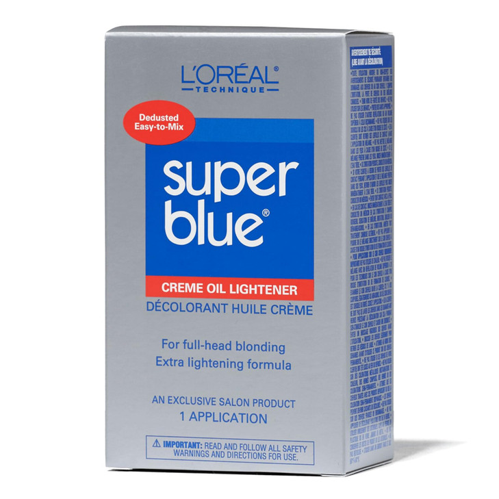 LOREAL TECHNIQUE Super Blue Lightener Kit Hair Bleach Removes Natural or Artificial Pigments Easy and Smooth Application