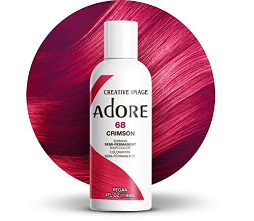Adore Semi Permanent Hair Color Vegan and CrueltyFree Hair Dye 4 Fl Oz 068 Crimson Pack of 3