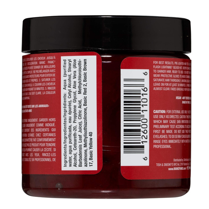 MANIC PANIC Classic Infra Red Semi Permanent Hair Color Deep Mahogany Red Hair Dye for Women Men That Lasts 46 Weeks Veg