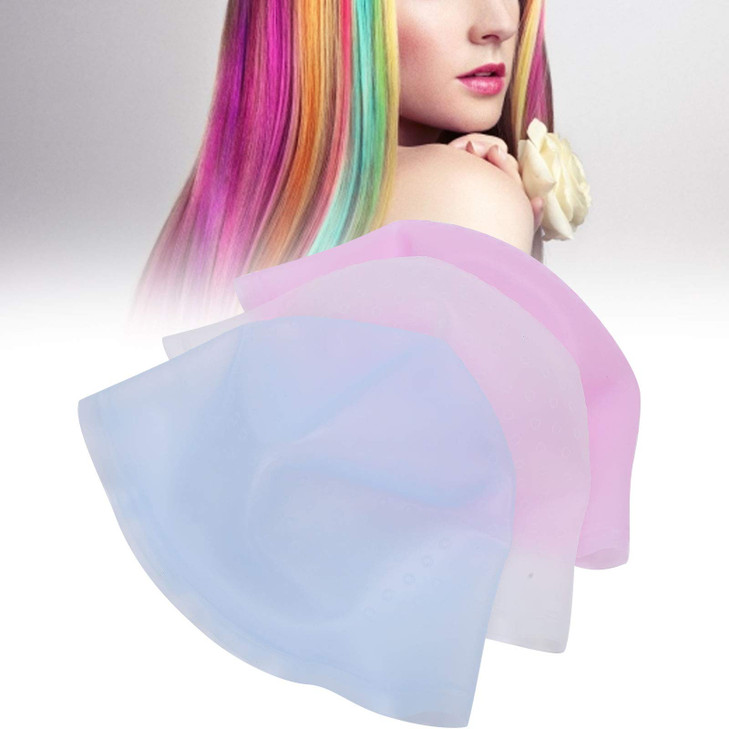 3pcs Hair Coloring Dye Professional Silicone Hair Dye Hat Reusable Hair Coloring Highlighting Reusable Salon Hair Color