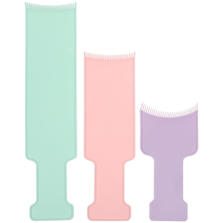 LALAFINA 3pcs Balayage Highlighting Board with Teeth Hair Coloring Dyeing Paddle for Barber Salon Hairstylist Hair Dying