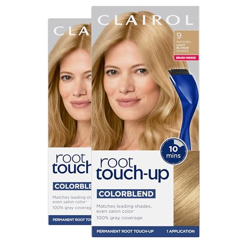 Clairol Root TouchUp by Nicen Easy Permanent Hair Dye 9 Light Blonde Hair Color Pack of 2