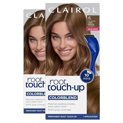 Clairol Root TouchUp by Nicen Easy Permanent Hair Dye 6 Light Brown Hair Color Pack of 2
