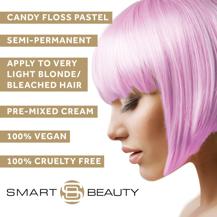 Smart Beauty Pink Hair Dye SemiPermanent Pastel Pink Hair Dye Perfect for Light Blonde with NonDrip Pre Mixed Formulatio