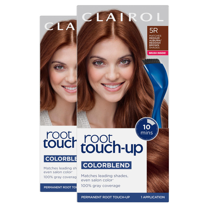 Clairol Root TouchUp by Nicen Easy Permanent Hair Dye 5R Medium AuburnReddish Brown Hair Color Pack of 2