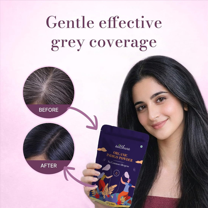 Satthwa Organic Indigo Powder 227gm 8oz 100 Pure and Natural Indigofera Tinctoria No Common Allergens Indigo for Deep Ri