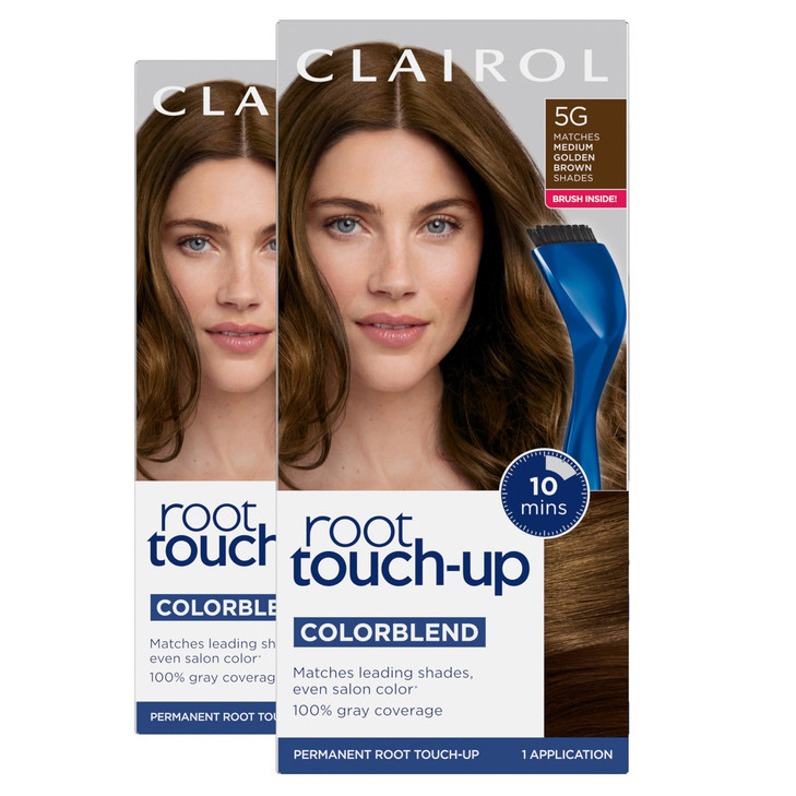 Clairol Root TouchUp by Nicen Easy Permanent Hair Dye 5G Medium Golden Brown Hair Color Pack of 2