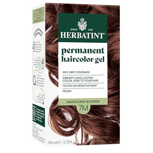 Herbatint Permanent Hair Dye For Women 7M Mahogany Blonde For Up To 100 Gray Coverage of Resistant Gray Hair AmmoniaFree