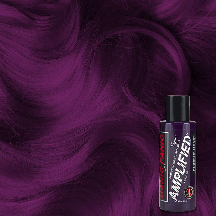 MANIC PANIC Purple Haze Hair Color Amplified Semi Permanent Hair Dye Very Dark Warm Purple Color For Dark Light Hair Veg