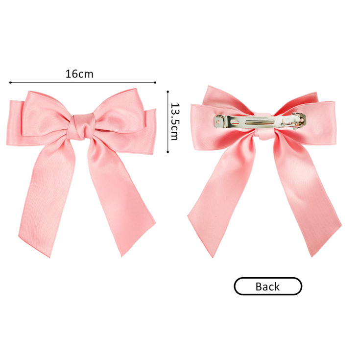Whaline 4Pcs Hair Bows for Women Girls Hair Clips Cute Pink Ribbon Hair Barrette Hair Pieces for Women Hair Accessories Party Supplies