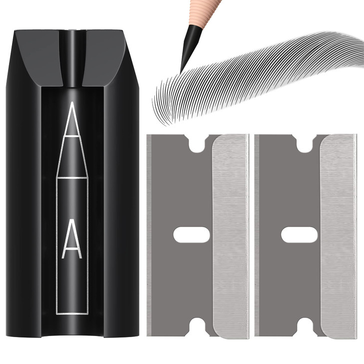 4in1 Plastic DuckbillShape Eyebrow Pencil Shaper Eye Makeup Shaping Tool for Waterproof Peel Off Brow Pencils Compact Co