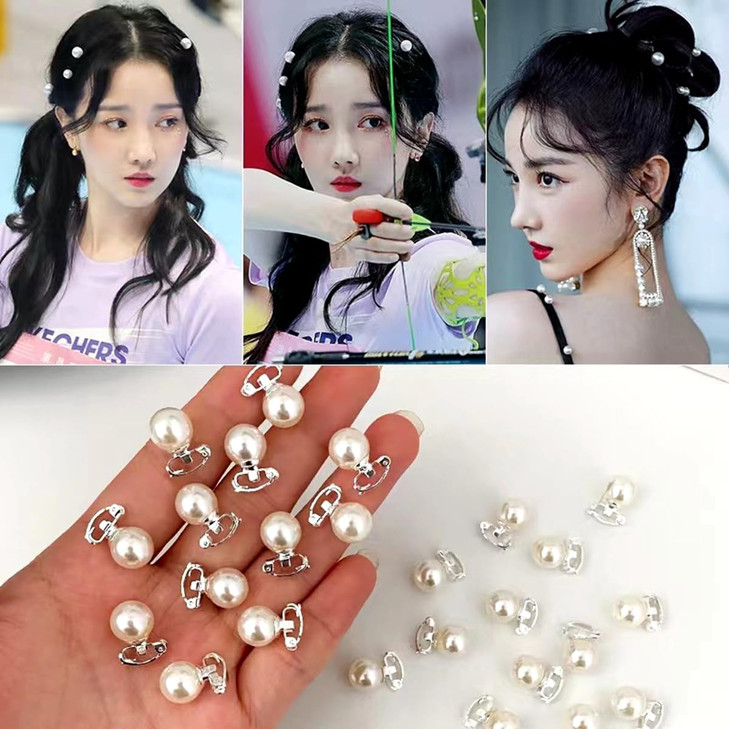 JINBUYAO 30pcs Mini Pearl Hair Pins for Women White Pearl Hair Accessories for Girls Ponytail Decoration Hair Clips Bridal Wedding Pearls Decoration