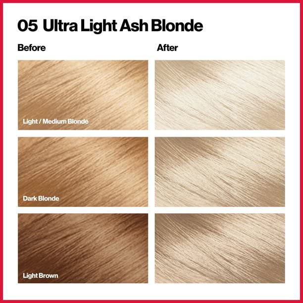 Revlon Colorsilk Beautiful Color Permanent Hair Color OLD VERSION 05 Ultra Light Ash Blonde Pack of 3