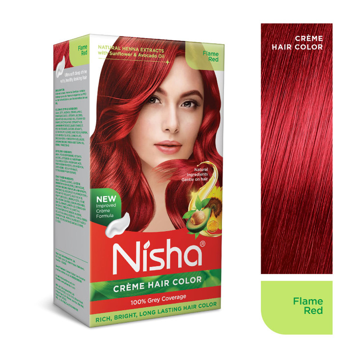 Nisha Creme Hair Color Flame Red Hair Dye Permanent Red Hair Colour 507 fl oz Pack of 3