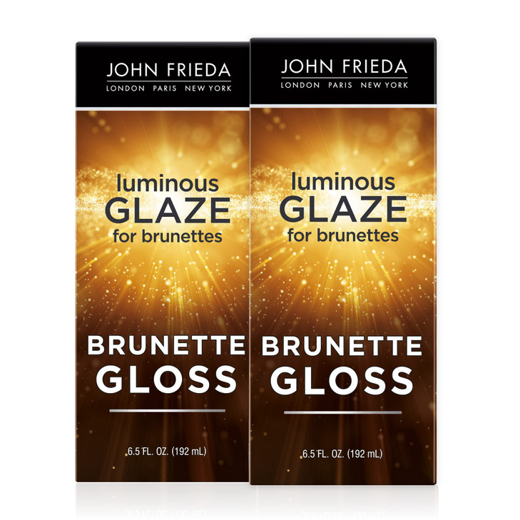 John Frieda Brilliant Brunette Luminous Hair Glaze Hair Gloss Enhances Rich Color and Boosts Shine for Silky Brunette Ha