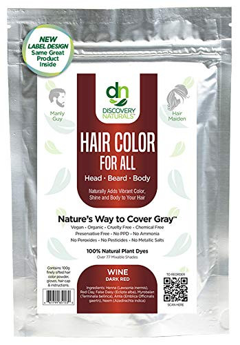 Red Henna Hair Color For All Kit 100 All Natural Hair Dye Beard Dye Powder Wine Dark Red Organic Herbal Vegan Chemical C