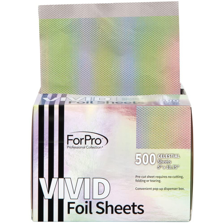 ForPro Professional Collection Vivid Celestial Embossed Foil Sheets Aluminum PopUp Foil Dispenser Hair Foils for Color A