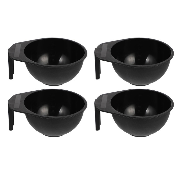 FRCOLOR Hair Dye Bowl with Handle 4Pack Plastic Hair Color Mixing Bowls for Salon and Home Use Easy Clean Coloring Tool