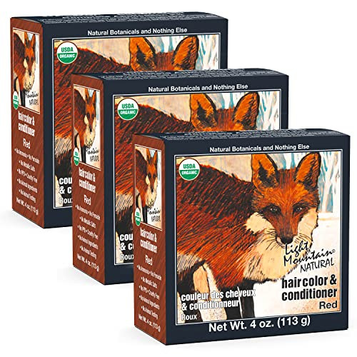 Light Mountain Henna Hair Color Conditioner Red Hair Dye for MenWomen Organic Henna Leaf Powder and Botanicals ChemicalF
