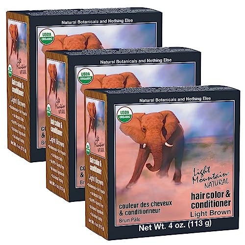 Light Mountain Henna Hair Color Conditioner Light Brown Hair Dye for MenWomen Organic Henna Leaf Powder and Botanicals C