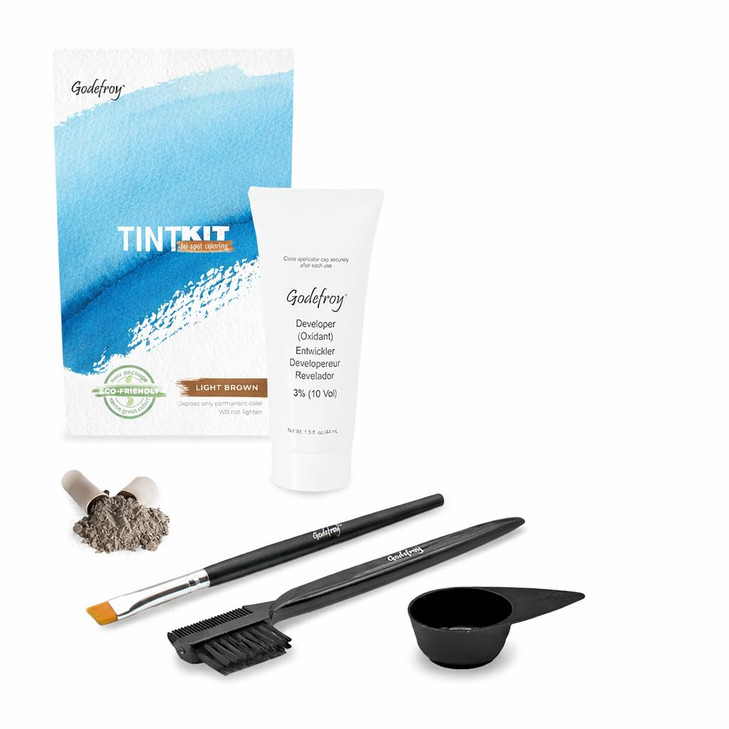 Godefroy Hair Color Tint Kit for 100 Gray Coverage Light Brown 20 Applications LongLasting Root TouchUp for Men Women Pr