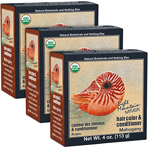 Light Mountain Henna Hair Color Conditioner Mahogany Hair Dye for MenWomen Organic Henna Leaf Powder and Botanicals Chem