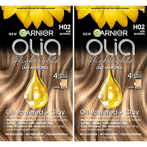 Garnier Hair Color Olia AmmoniaFree Permanent Hair Dye H02 Highlights for Blondes 2 Count Packaging May Vary