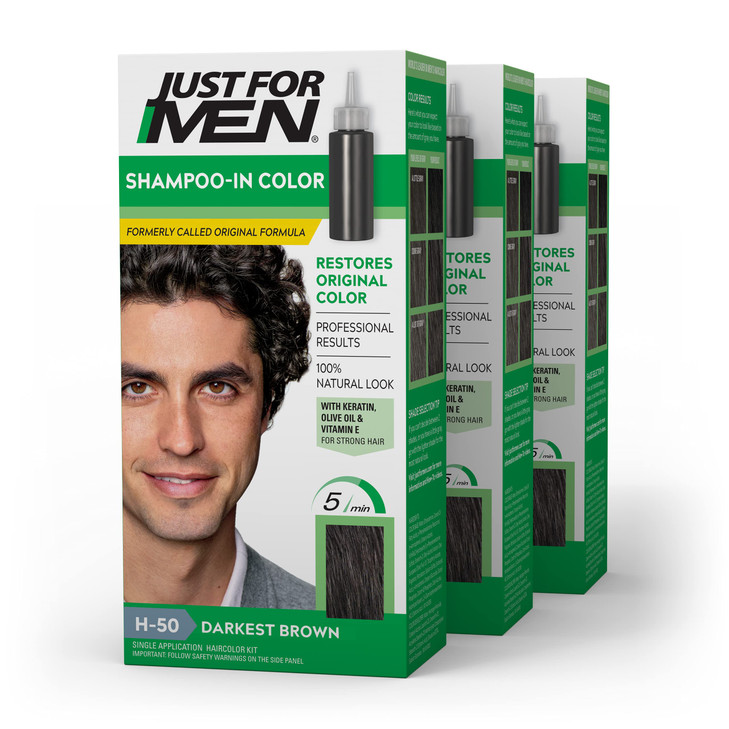 Just For Men ShampooIn Color Formerly Original Formula Mens Hair Color with Keratin and Vitamin E for Stronger Hair Dark