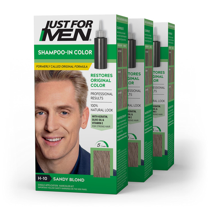 Just For Men ShampooIn Color Formerly Original Formula Mens Hair Color with Keratin and Vitamin E for Stronger Hair Sand