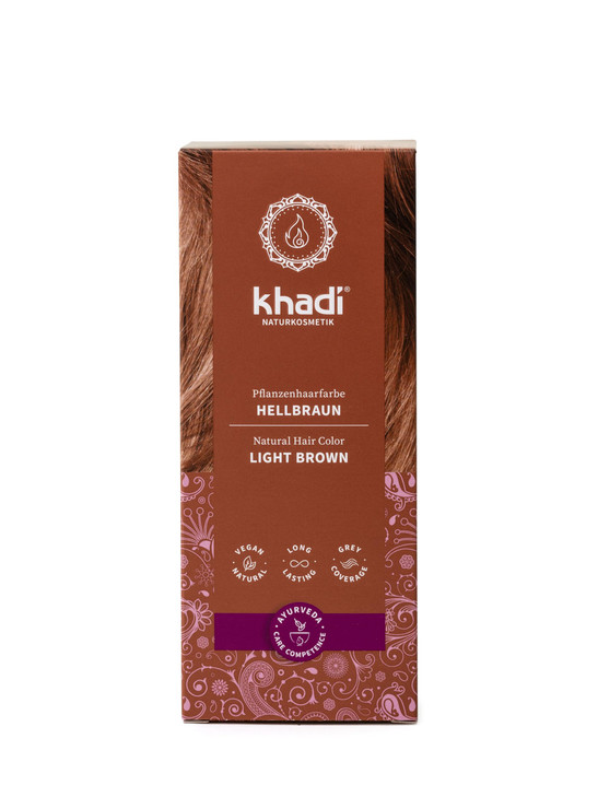 khadi LIGHT BROWN Natural Hair Color Hair dye for light warm fawn brown with lively reddish reflections 100 herbal natur