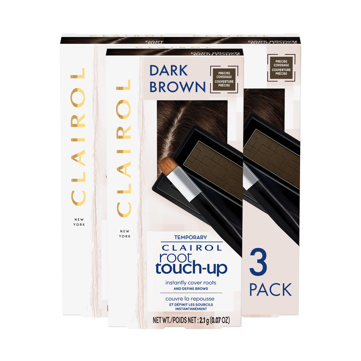 Clairol Root TouchUp Temporary Concealing Powder Dark Brown Hair Color Pack of 3