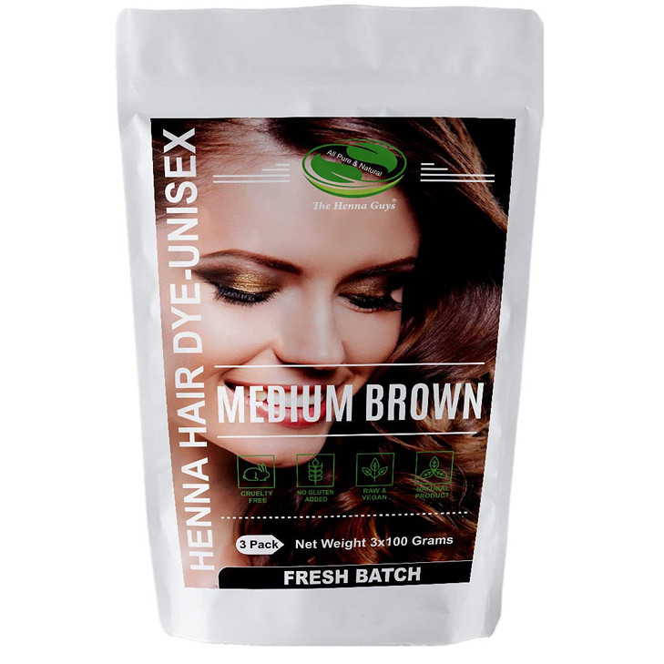 3 Packs Of Medium Brown Henna Hair Beard ColorDye 100 Grams Natural Hair Color Plantbased Hair Dye The Henna Guys