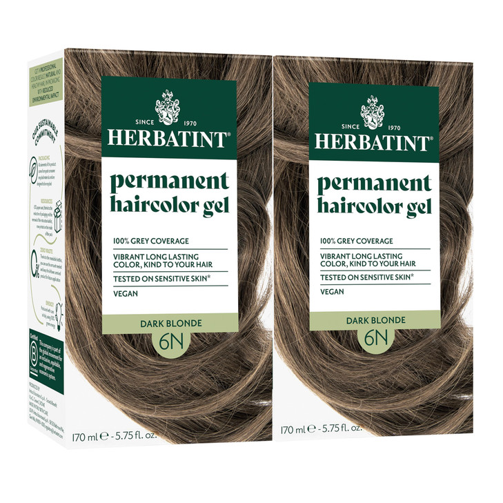 Herbatint Permanent Hair Dye 6N Dark Blonde For Up To 100 Gray Coverage of Resistant Gray Hair AmmoniaFree AlcoholFree V