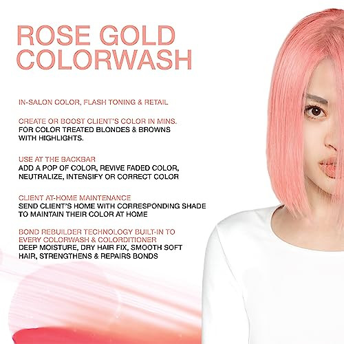 Celeb Luxury Viral Colorwash Professional SemiPermanent Hair Color Depositing Shampoo Rose Gold