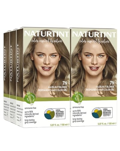 Naturtint 7N Hazelnut Blonde Permanent Hair Color Pack of 6 Ammonia Free Vegan Cruelty Free up to 100 Gray Coverage Long