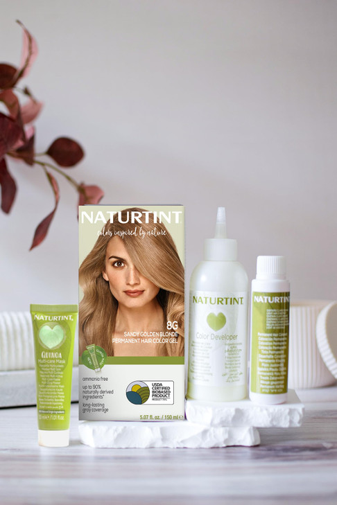 Naturtint 8G Sandy Golden Blonde Permanent Hair Color Pack of 6 Ammonia Free Vegan Cruelty Free up to 100 Gray Coverage