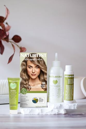 Naturtint 8A Ash Blonde Permanent Hair Color Pack of 6 Ammonia Free Vegan Cruelty Free up to 100 Gray Coverage Long Last