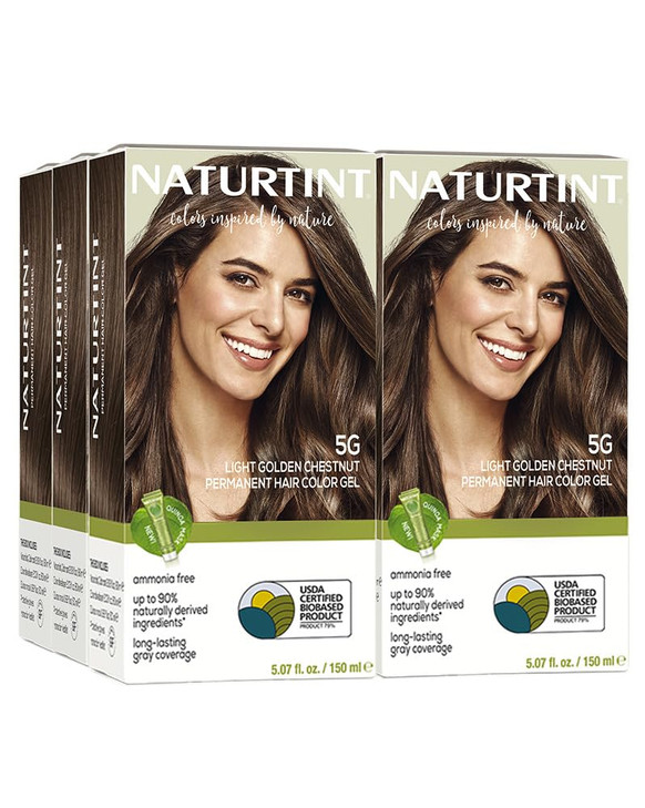 Naturtint 5G Light Golden Chestnut Permanent Hair Color Pack of 6 Ammonia Free Vegan Cruelty Free up to 100 Gray Coverag