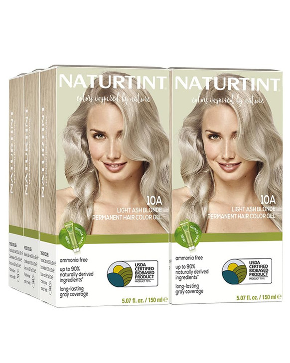 Naturtint 10A Light Ash Blonde Permanent Hair Color Pack of 6 Ammonia Free Vegan Cruelty Free up to 100 Gray Coverage Lo