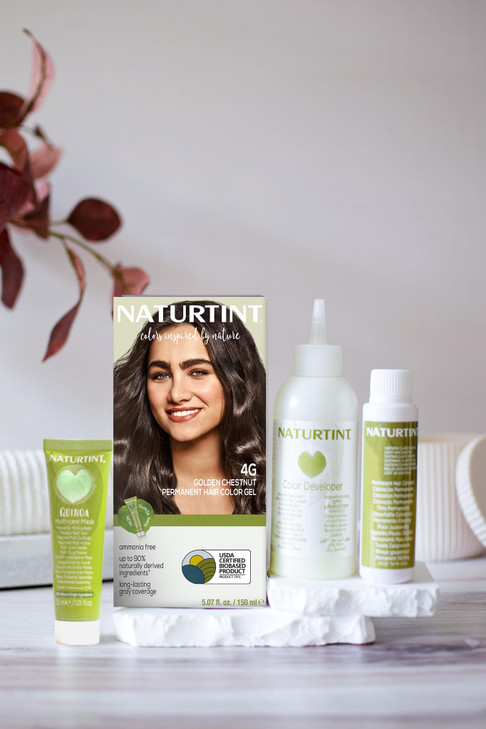 Naturtint 4G Golden Chestnut Permanent Hair Color Pack of 6 Ammonia Free Vegan Cruelty Free up to 100 Gray Coverage Long