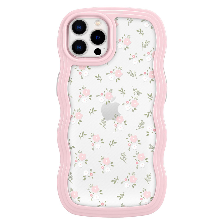 ZCDAYE Floral Case Compatible with iPhone 14 Pro Max, Aesthetic Flower Pattern Cute Curly Wavy Shape Phone Case for Women Girls,Soft TPU Shockproof C