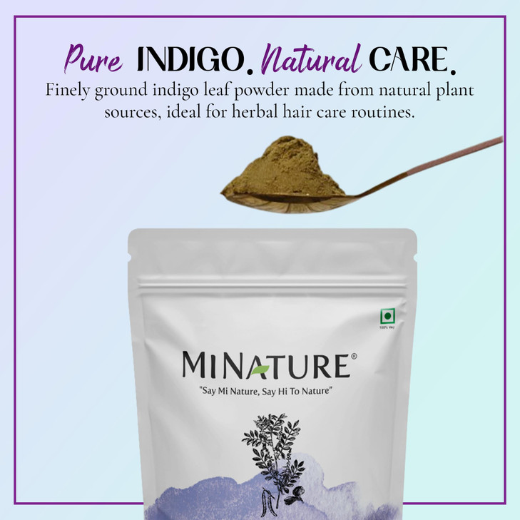 Mi Nature Indigo Leaf Powder 227g 8oz Pure Herbal Tint for Dark Hair Color Natural Tinctoria Powder Indigofera Tinctoria